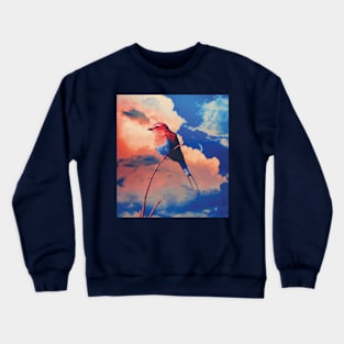 Colorful Bird sky moon Crewneck Sweatshirt